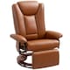 image 1 of HOMCOM PU Leather Reclining Armchair with Footrest for Living Room, Brown 