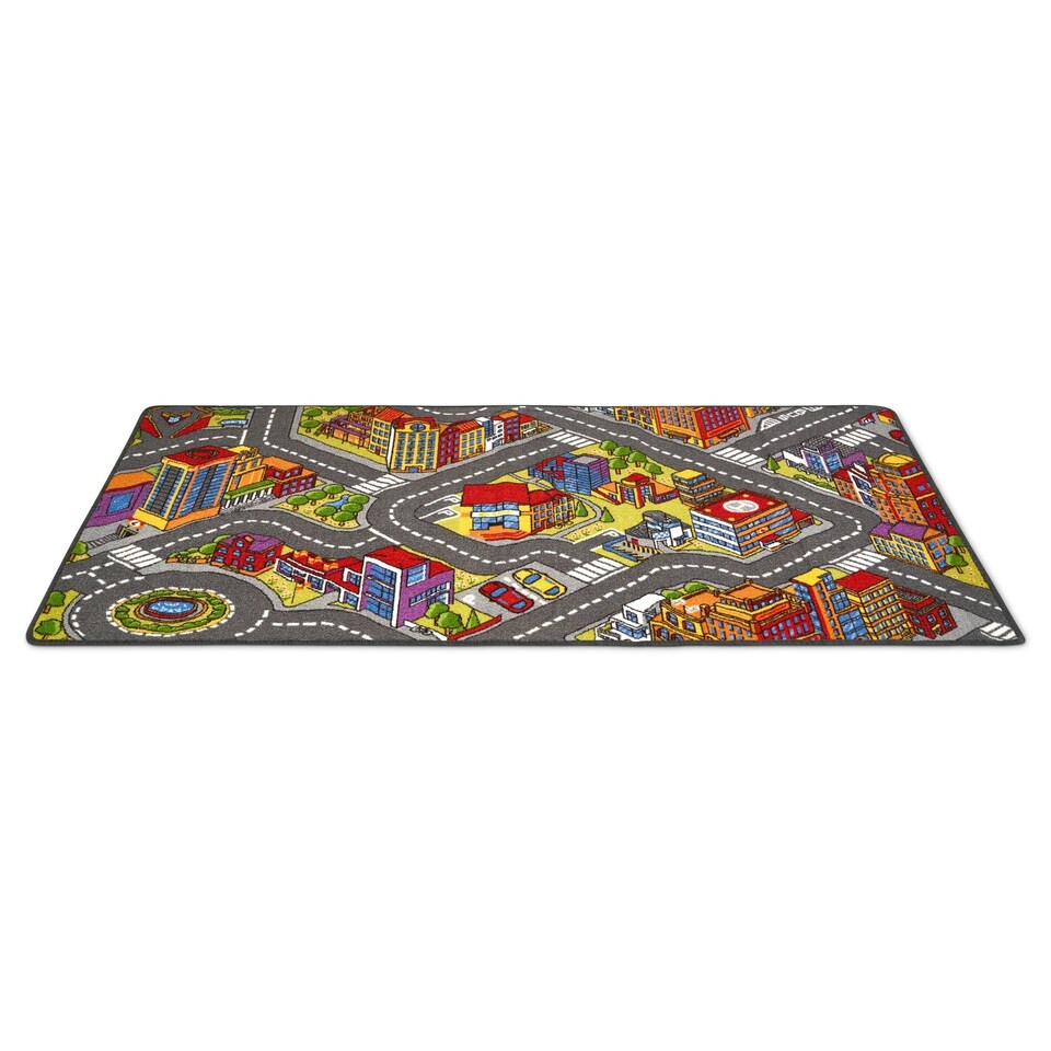 image 1 of Bargainia City Road Play Mat Soft Pile Nursery Playroom