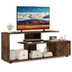image 1 of COSTWAY TV Stand 55 Inches 3-Tier Entertainment Center Brown Brown