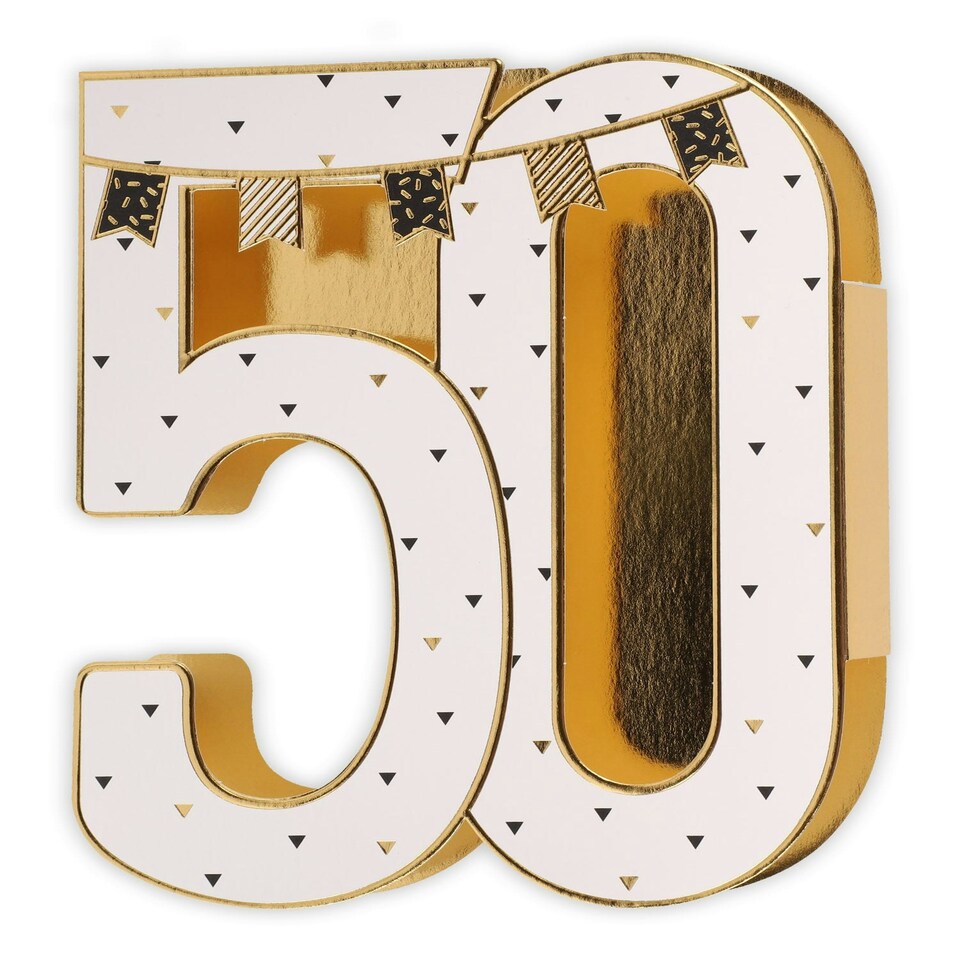 image 1 of 3D 50th Birthday Die Cut 50 Number Card