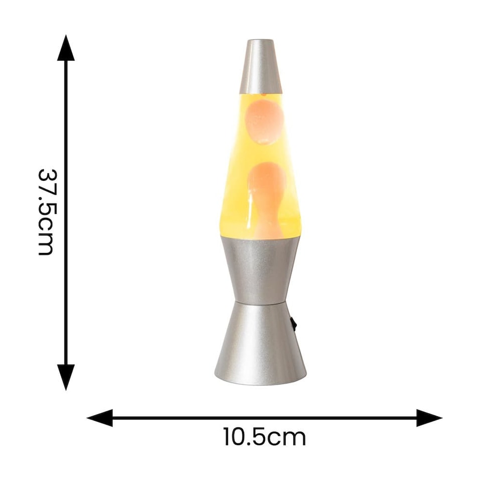 image 1 of ValueLights Razzo Lava lamp Clear Silver Illuminated Decoration and Integrated LED 1W Red Bulb