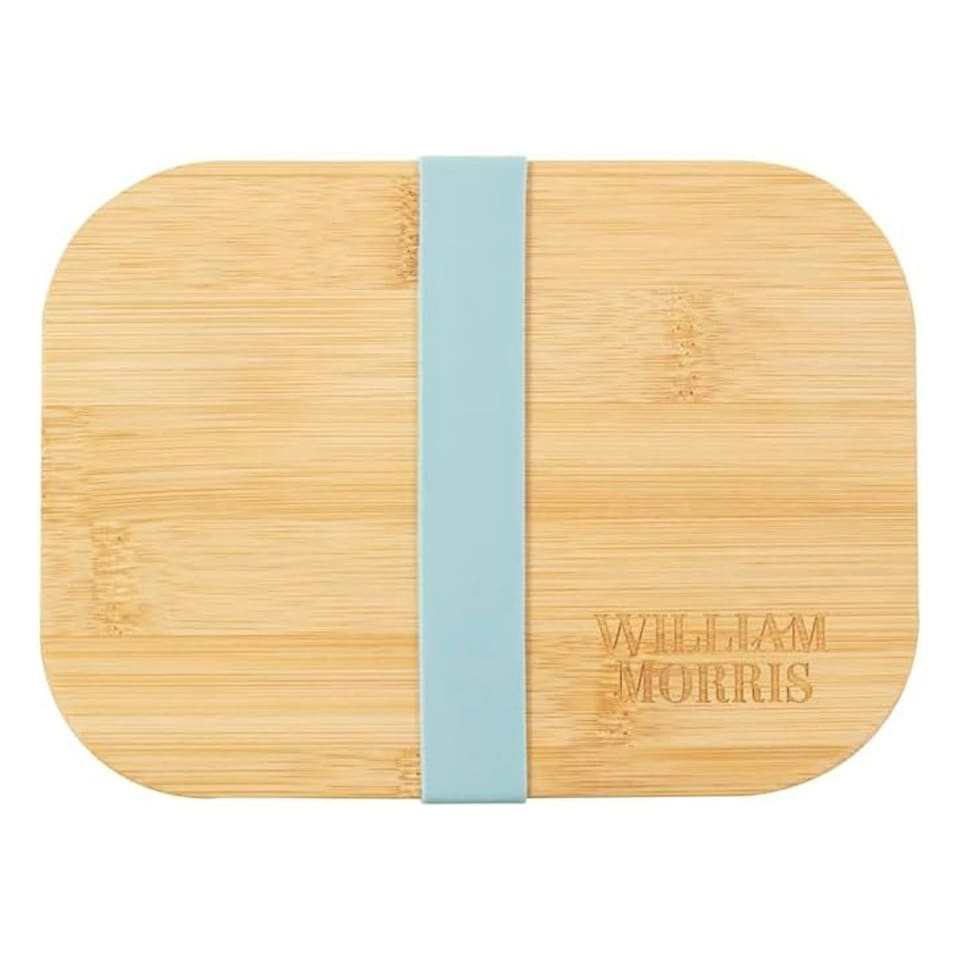 image 1 of Portico Designs William Morris Golden Lily Glass Lunchbox With Bamboo Lid