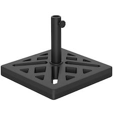 Outsunny Parasol Base 15kg Garden Umbrella Stand with Cut-Out Design, Black