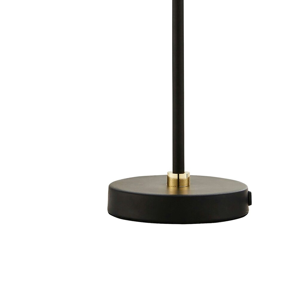 image 1 of First Choice Lighting Set of 2 Matt Black and Smoked Glass Table Lights Black | Grey