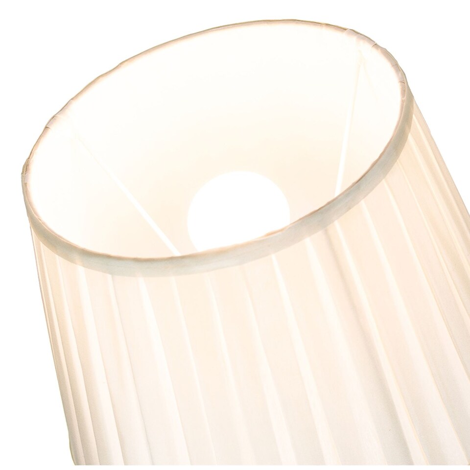 image 1 of Traditional Classic Cream Faux Silk Pleated Inner Lined Lamp Shade - 10" | Cream | Cream | 1