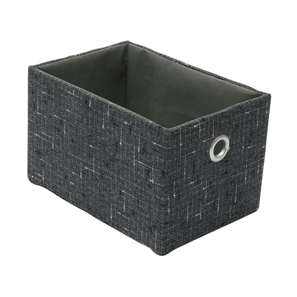 image 1 of JVL Shadow 4 Drawer Narrow Fabric Storage Tower, Grey Grey