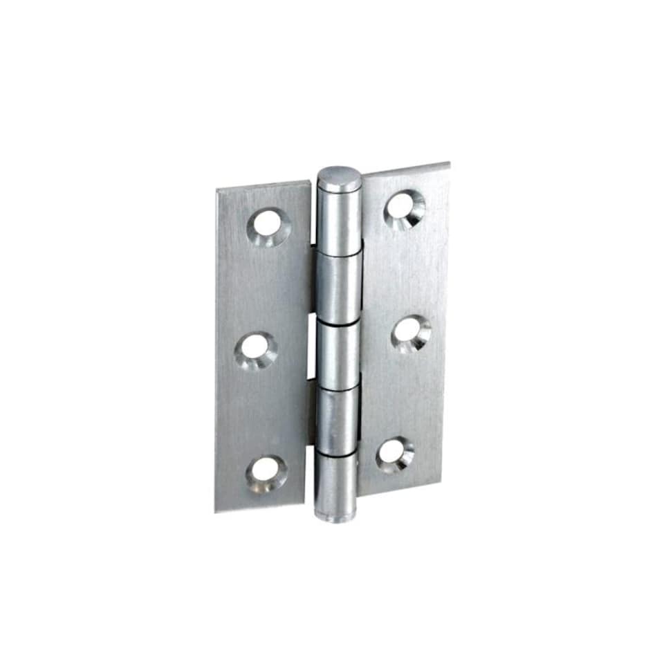 image 1 of Securit Button Tip Butt Hinges (Pack of 2) | Silver | Satin Chrome | 1