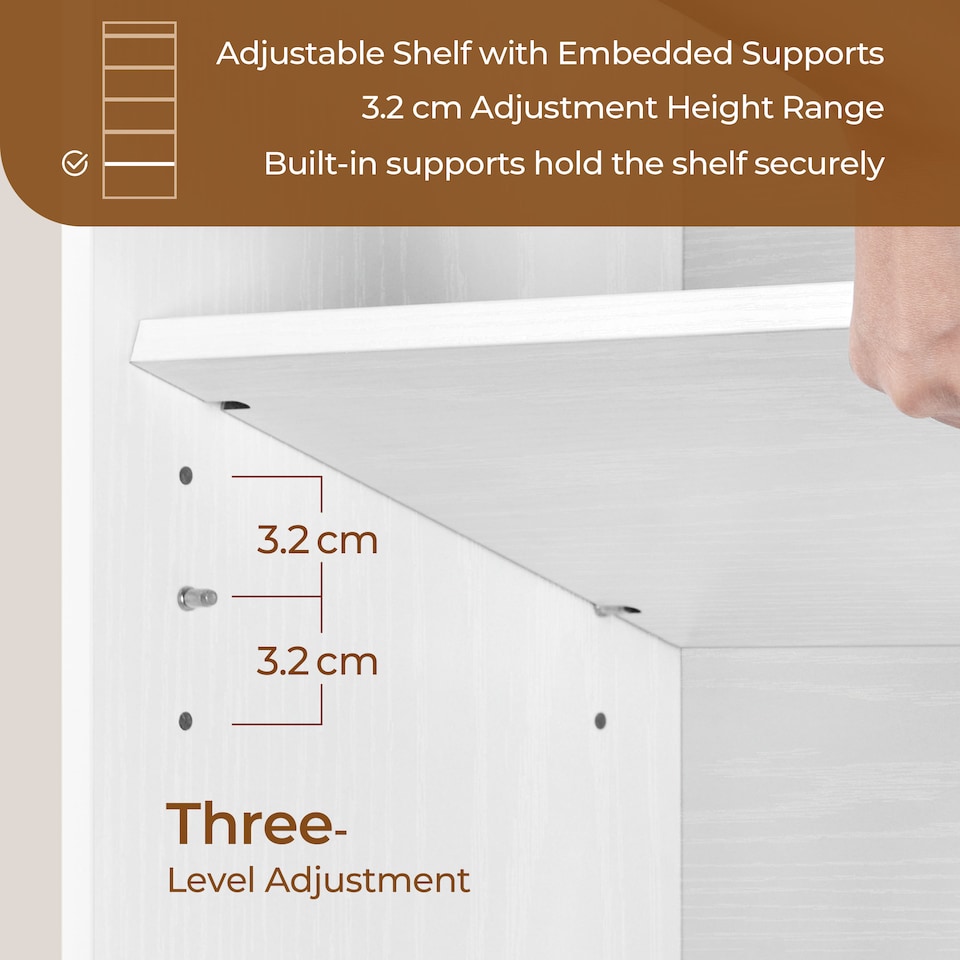 image 1 of Yaheetech Simple Wooden Bookshelf with Top Open Compartment | White | 60x24x160 cm | 1
