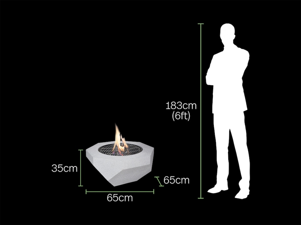 image 1 of Field & Flame Rhoda Wood Burning BBQ Fire Pit in Concrete Grey