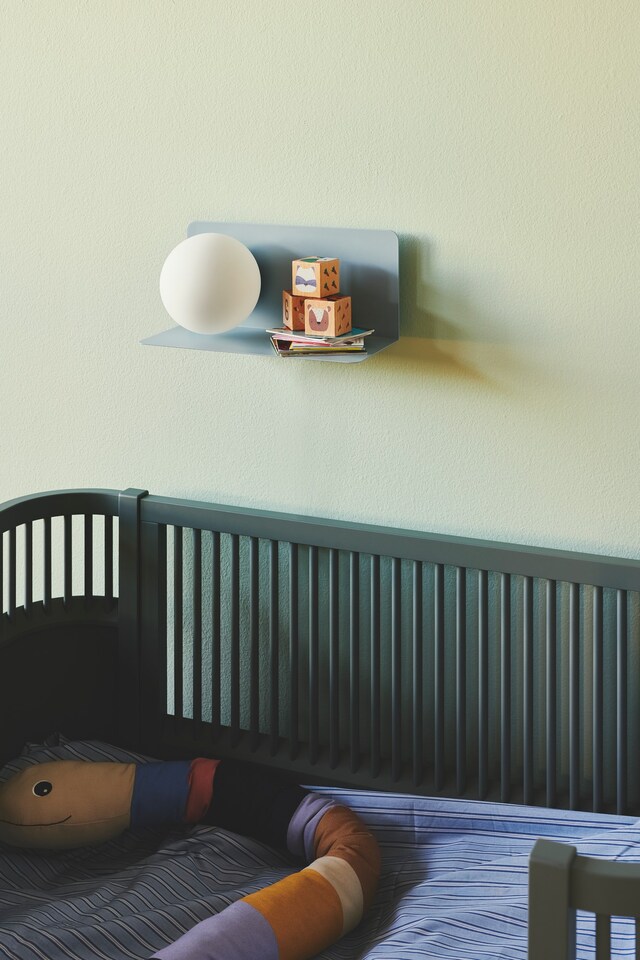 image 1 of Nordlux Lilibeth Indoor Wall Light Blue Metal Sensor E14 Shelf - Plug In or Mains Powered , IP20 | Blue | Blue