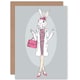 image 1 of Fashion Animal Bunny Girl Pink Handbag Kids Birthday Child Kids Card