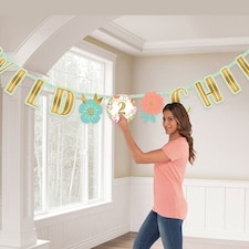 Boho Birthday Girl Wild Child Jumbo Add-An-Age Letter Banner 3.2m