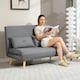 image 2 of HOMCOM Click Clack Sofa Bed, 2-Seater Bed Settee for Living Room, Grey