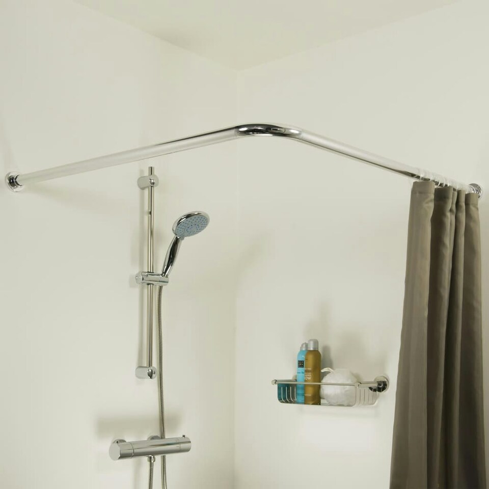 Sealskin Corner Shower Curtain Rod 90x90cm Matte Grey Tesco Groceries