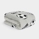 image 1 of OHS Kids Football Soft Fleece Sherpa Reverse Over Bed Blanket Throw, Grey - 100x120cm