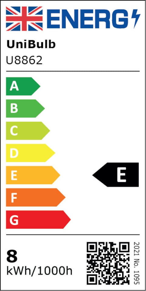 image 1 of UniBulb LED GLS B22 806lm 7.3W 3000K (Warm White) Light Bulb | White | Warm White | 1