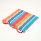 image 3 of Homescapes Seat Pad Luxury 100% Cotton Stripe Indoor Outdoor Garden Dining Cushion Multi | 40 x 40 cm