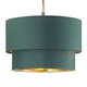 image 2 of Modern Forest Green Cotton Double Tier Ceiling Shade with Shiny Copper Inner | Green | Forest Green | 1