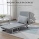 image 4 of HOMCOM Sofa Bed Foldable Portable Sleeper Lounge w/ Pillow Light Grey