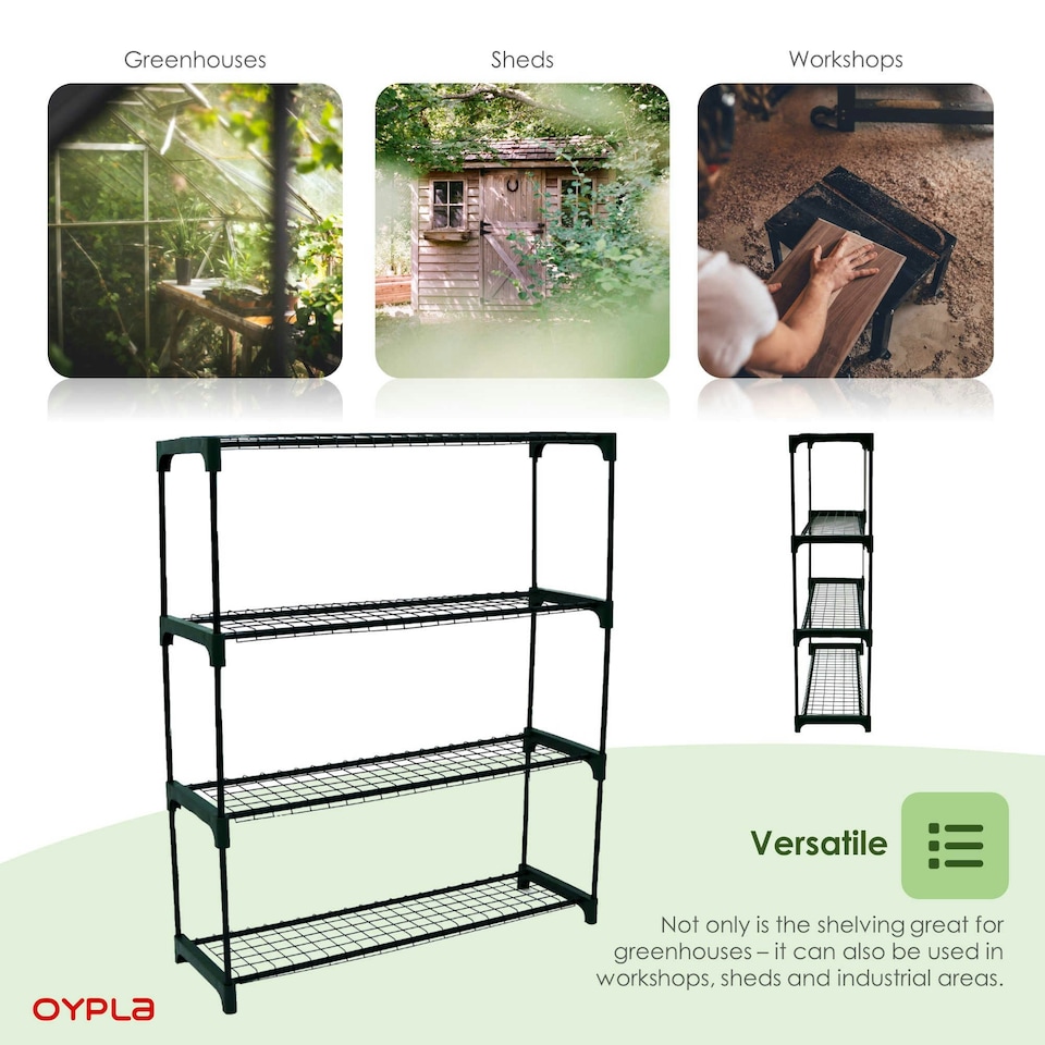 image 1 of Oypla Flower Staging Display Greenhouse Racking Shelving