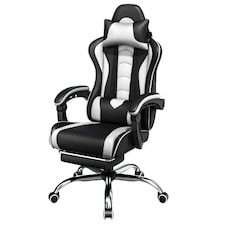 Yaheetech Ergonomic Computer Chair with Massage Lumbar Pillow Multi | Black/White
