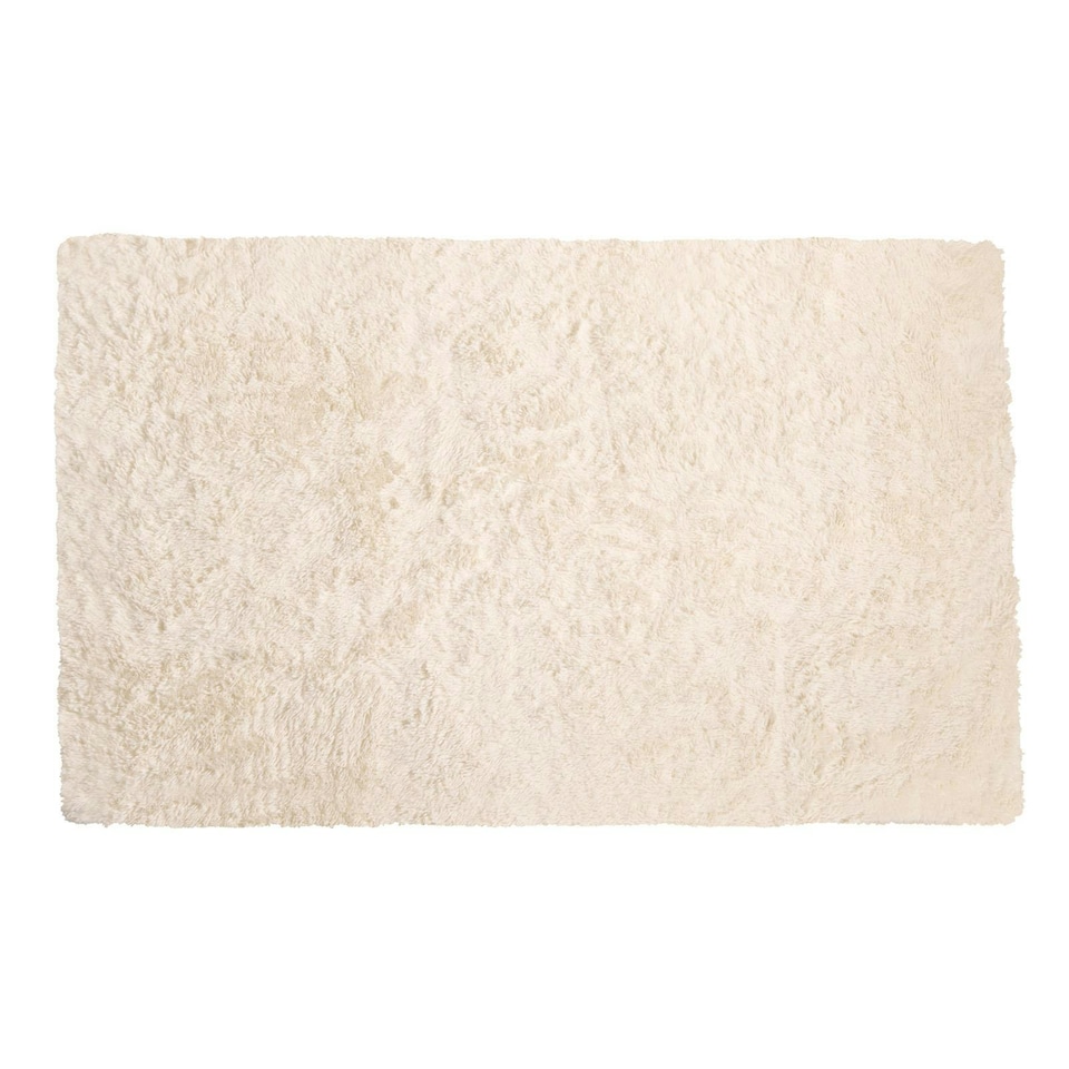 image 1 of OHS Fluffy Anti-Slip Plain Shaggy Floor Mat Rug, 120x170cm - Cream | Cream | 120x170cm