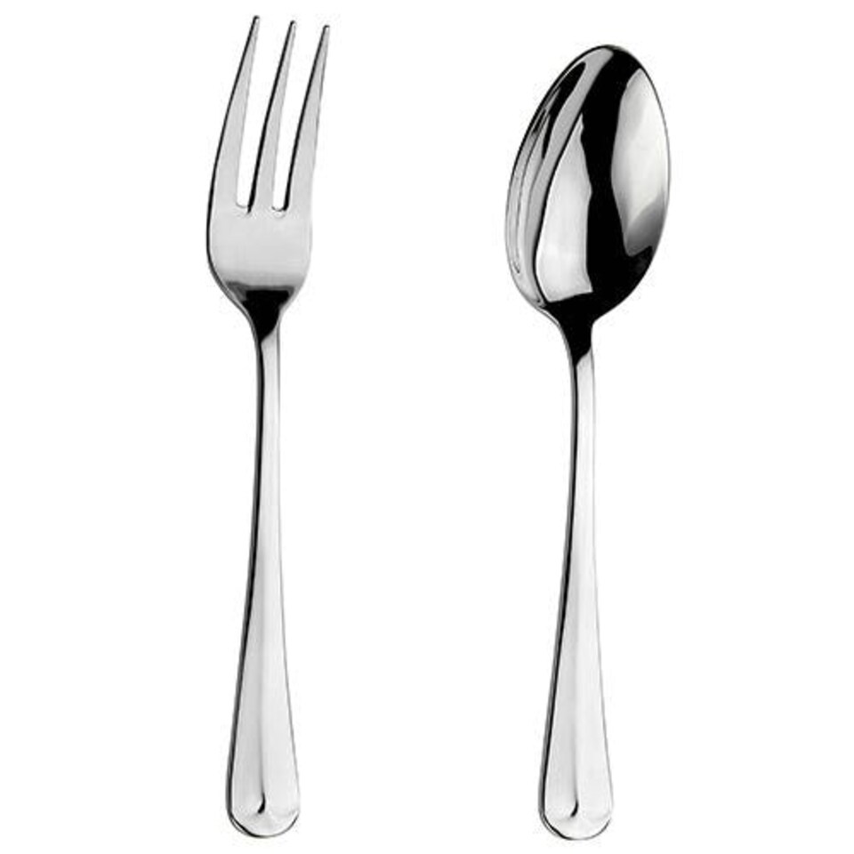 image 1 of Arthur Price Classic Rattail Serving Spoon & Fork Set