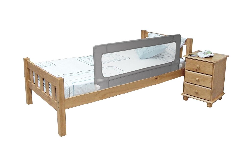 image 1 of Safetots Bed Rail, Grey 100cm Wide x 40cm Tall, Toddler Bed Guard for Safety