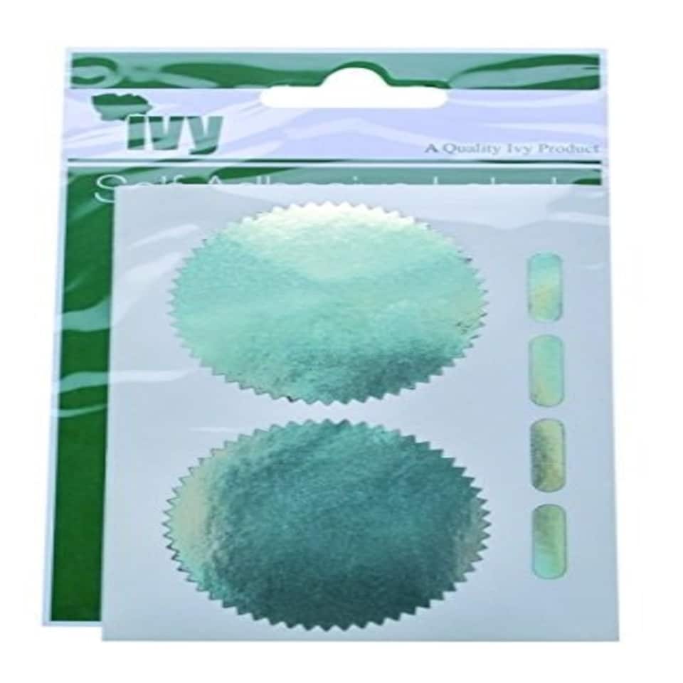 image 1 of Pack of 6 Metallic Silver Company Seals 50mm Stickers