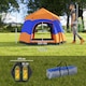 image 5 of Outsunny 4 Person Camping Tent Festival Hiking Shelter, Blue