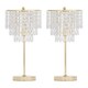 image 1 of First Choice Lighting Set of 2 Cascada Gold and Acrylic Crystal Jewelled Table Lamps Gold | Clear