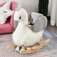 image 2 of HOMCOM Cute Kids Ride-On Rocking Swan w/ Sound Handlebars Seat Belt Plush Body