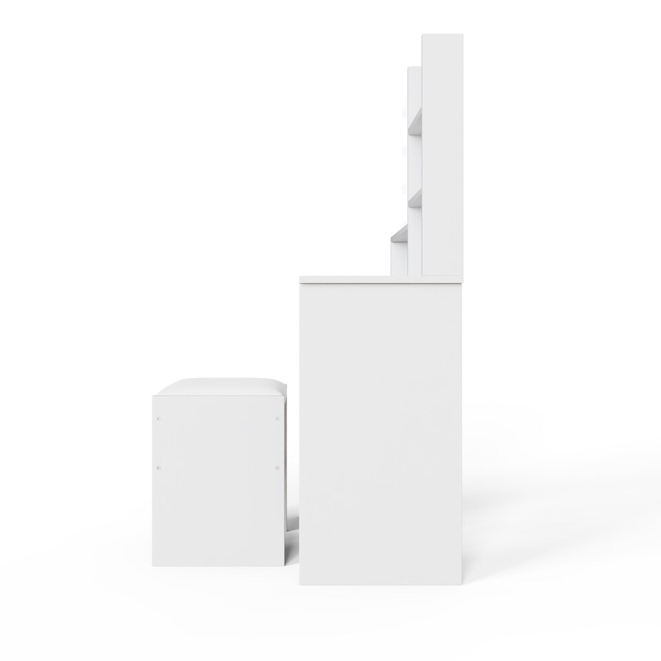image 1 of Eva LED Dressing Table Set | White | White