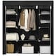 image 1 of HOMCOM Fabric Wardrobe with 10 Shelves 1 Hanging Rail Foldable Closets Black