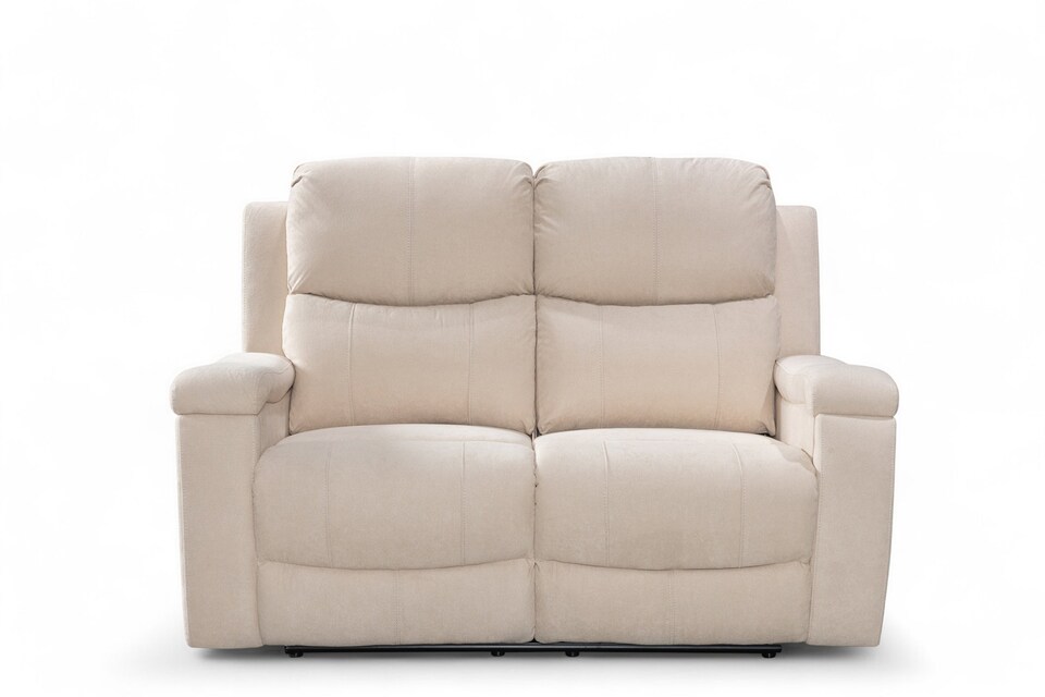 image 1 of Beige Fabric 2 Seater Manual Recliner Sofa VISCONTI
