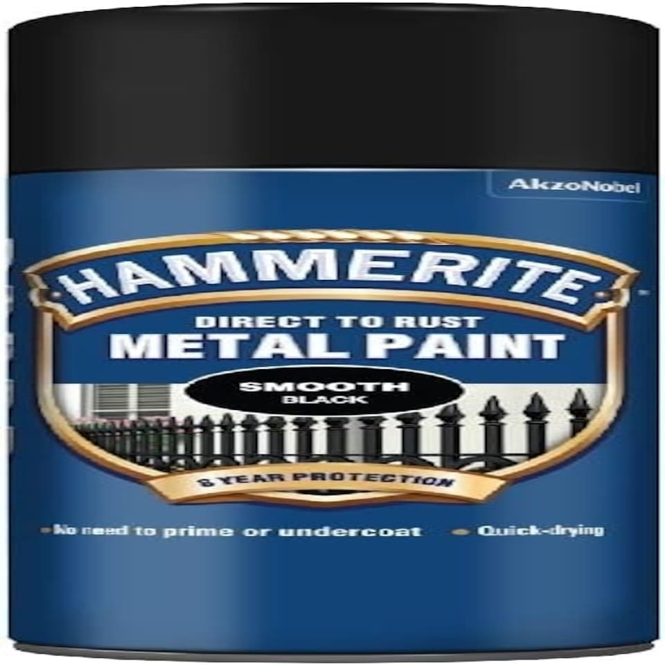 image 1 of Hammerite Metal Paint 400ml Aerosol Smooth Black