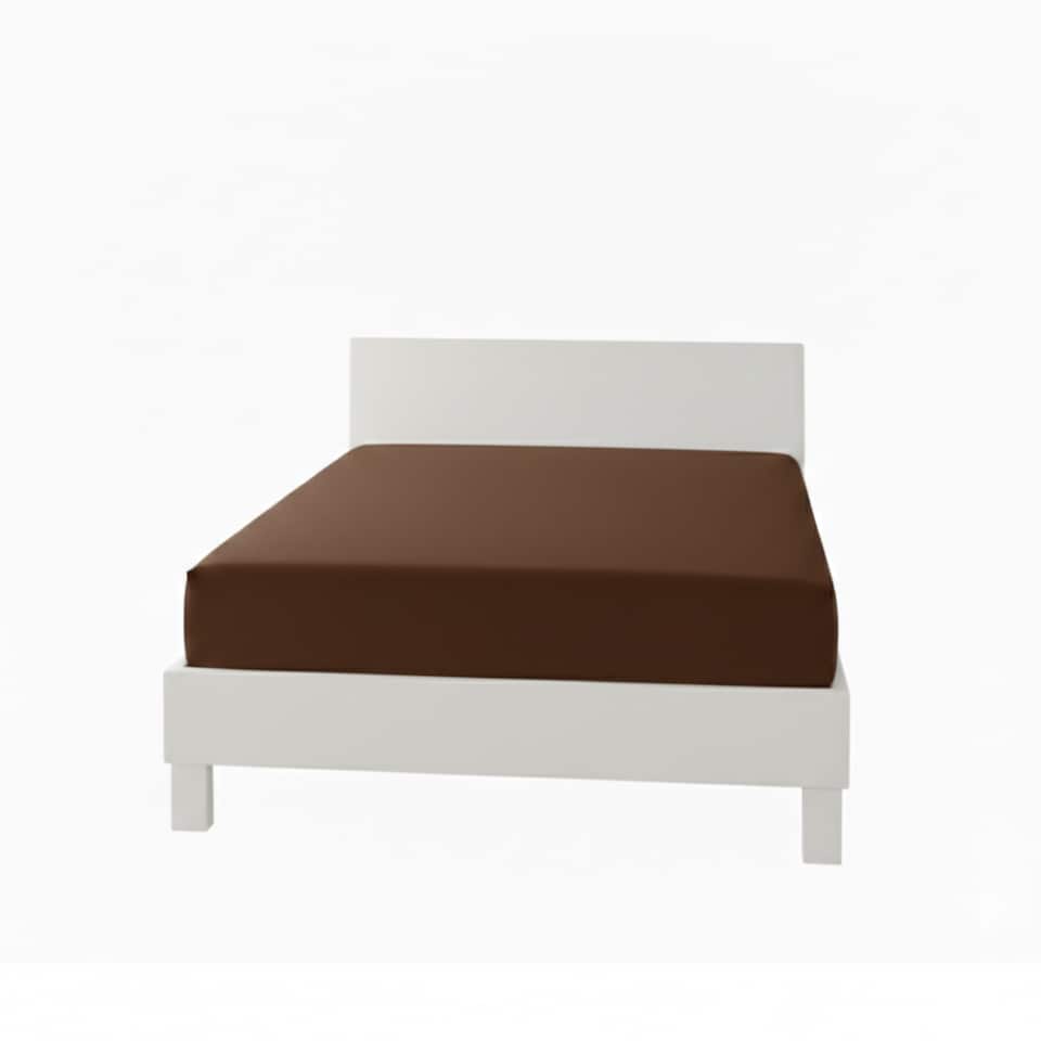 image 1 of Polycotton Fitted Sheet Extra Deep 40cm Skirt Easy Care | Brown | Chocolate | Super King