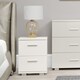 image 1 of Lido 2 Drawer Bedside Cabinet - High Gloss White, Modern Silver Feet | White | White | One Size | 1