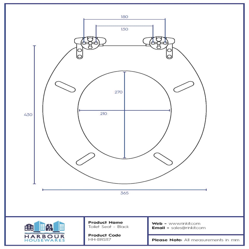 image 1 of Harbour Housewares Wooden Soft Close Toilet Seats - Black - Pack of 2 | Black | Black