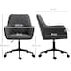 image 7 of Vinsetto Home Office Chair Leather-Feel Fabric Swivel Chair with Armrests Grey