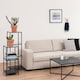 image 3 of Seaford Narrow Black Metal Bookcase with 3 Glass Shelves