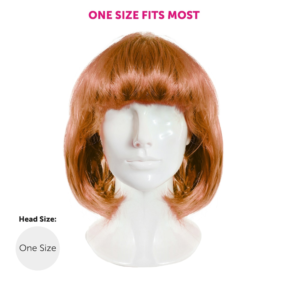 image 1 of Ginger Bob Wig – Cilla Style Fancy Dress Hairpiece for Retro Costumes N/A | One Size