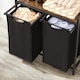 image 9 of Laundry Sorter with 2 Removable Liner Bags, Pull-Out Hampers and Storage Shelf, Rustic Brown and Ink Black
