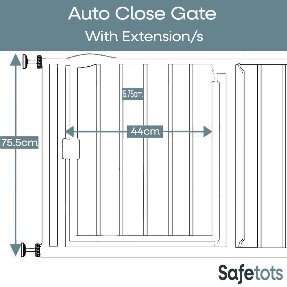 image 1 of Bettacare Auto Close Stair Gate, 118.2cm - 125.2cm, Matt Black, Pressure Fit Safety Gate, Baby Gate, Safety Barrier for Doors Hallways and Spaces, Easy Installation
