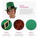 image 2 of Pack of 6 Irish Buckle Top Hat with Short Red Wig Green | One Size