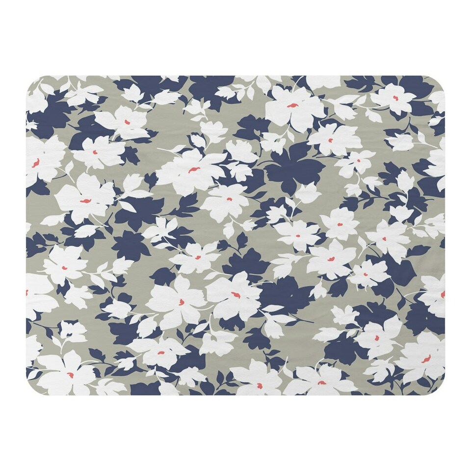 image 1 of Grey, Purple & White Flowers (Blanket)