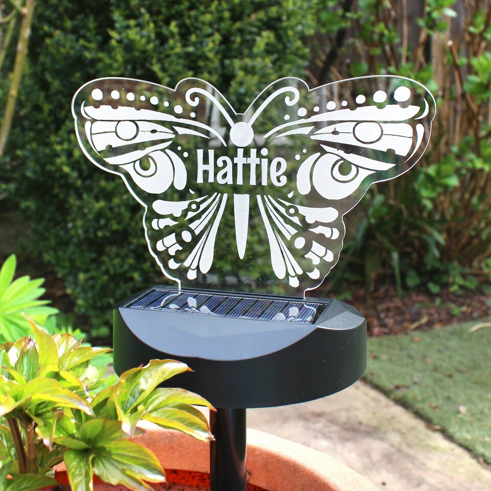 image 1 of Personalised Butterfly Solar Light