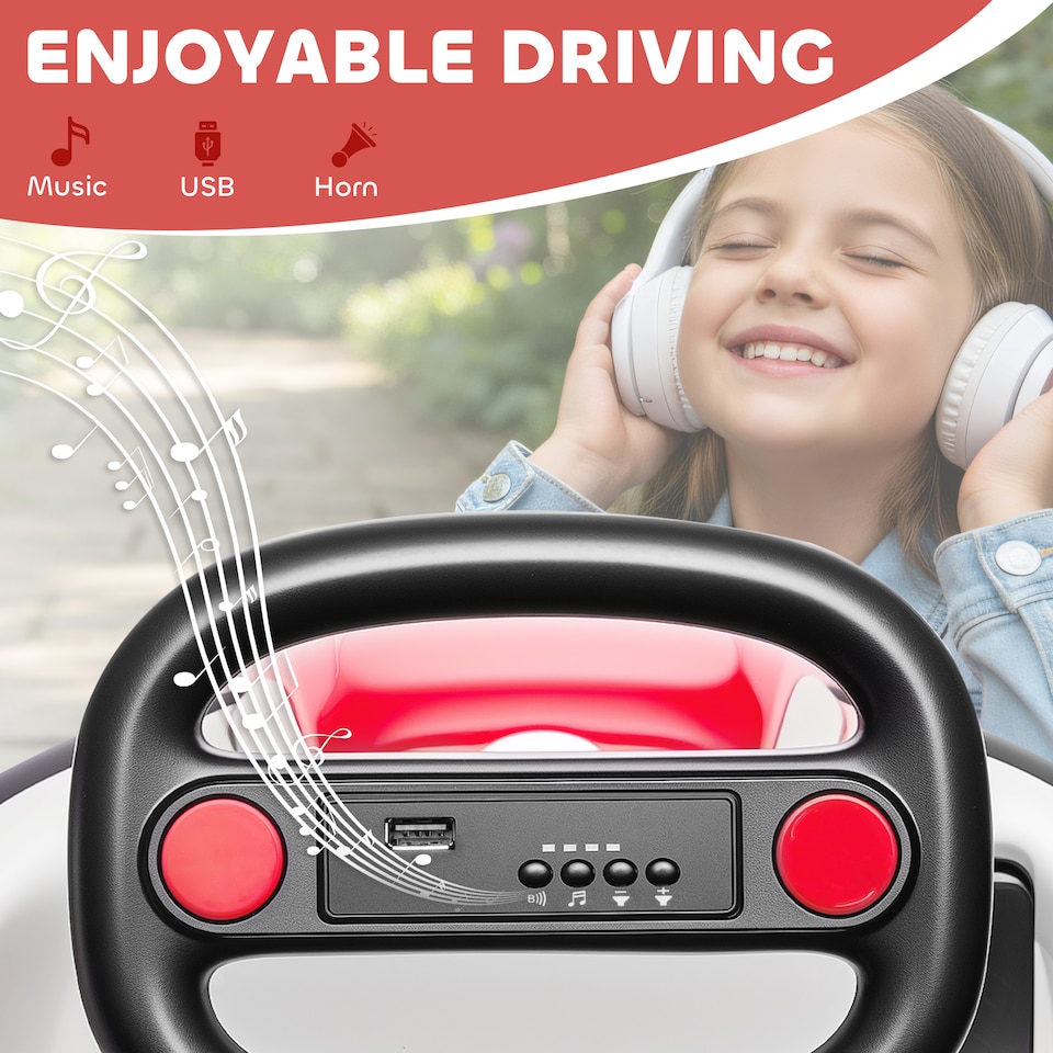 image 1 of AIYAPLAY Kids Bumper Car with 360-Degree Rotation Spin, Safety Belt, Red