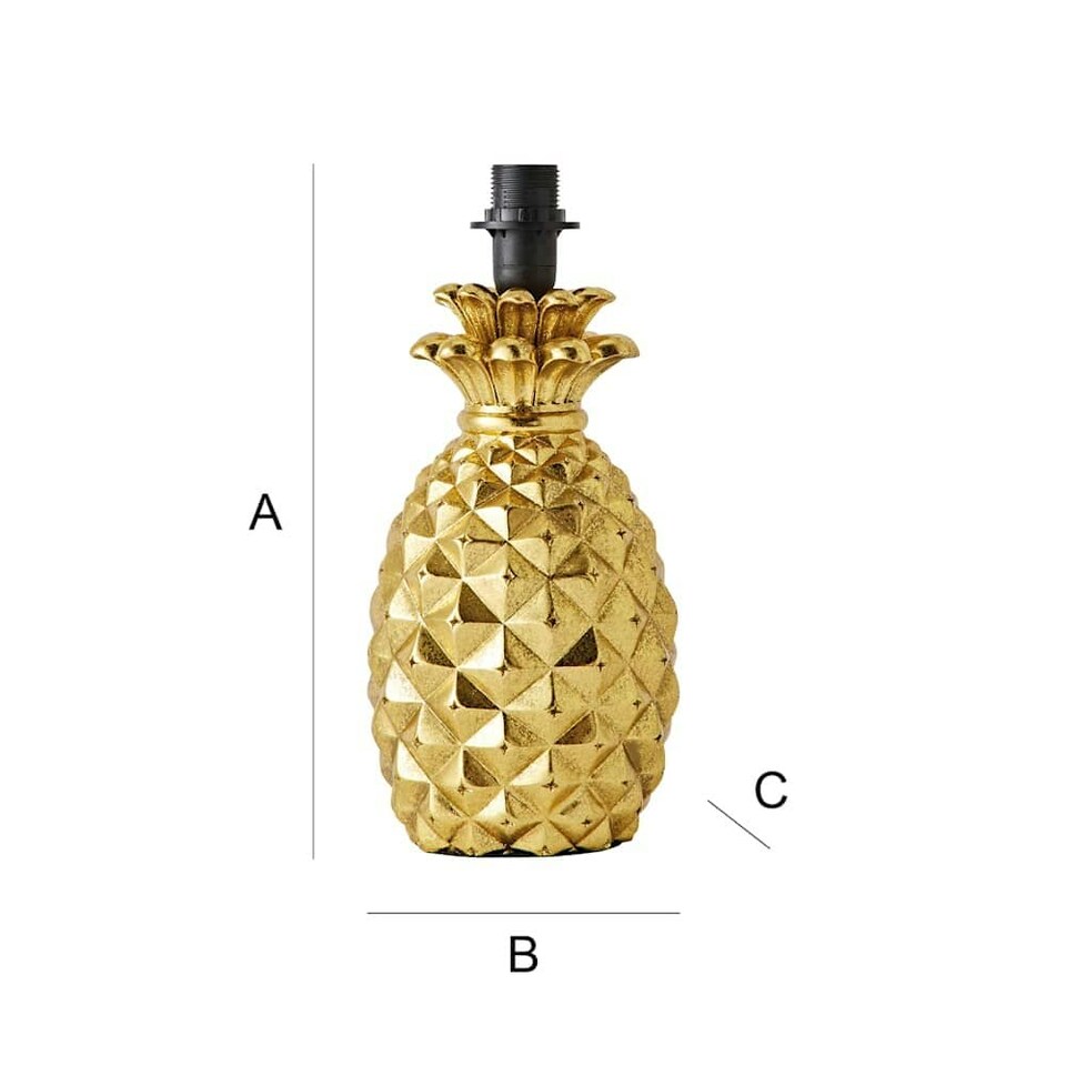 image 1 of ValueLights Contemporary Pineapple Design Gold Effect Table Lamp Base