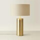 image 3 of ValueLights Lexy Beige & Metallic Gold Shade with Gold Dimmable Touch Table Lamp & LED Bulb Cream